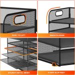 GoldOrcle 8 Tier Paper Letter Tray Organizer with Handles, Mesh Desk File Holder Storage Organization for Office School Desktop - Image 3